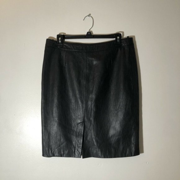 TRANSLATION 100% Lamb Nappa Leather Pencil Skirt - Picture 2 of 4